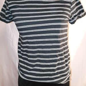 Wild Fable Black and White Striped Short Sleeve Tee